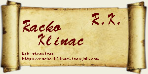 Racko Klinac vizit kartica